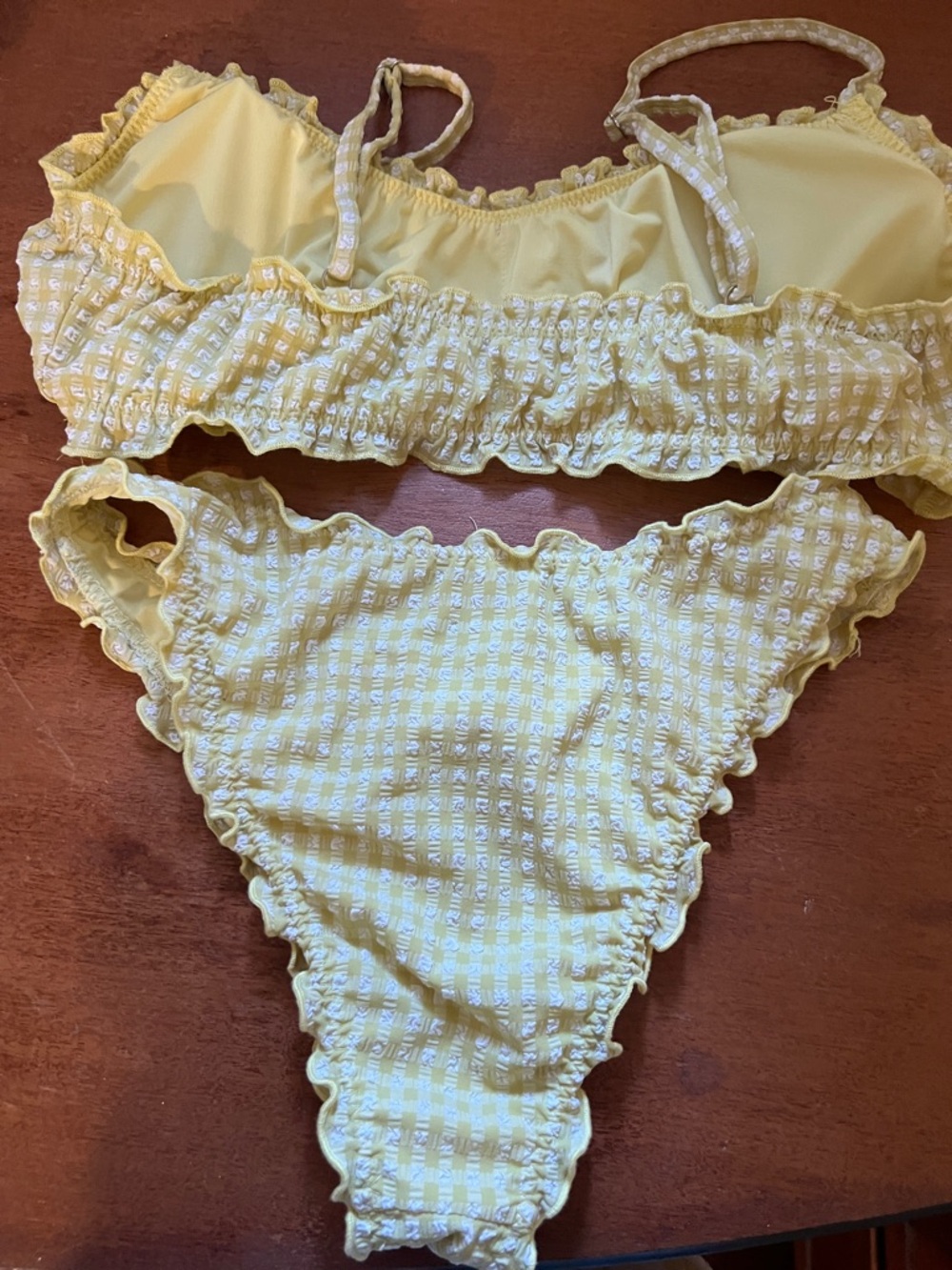 Yellow Ruffle Two-Piece Bikini Set - Picture 2 of 2